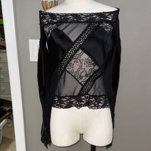 Black Lace Off-Shoulder Top